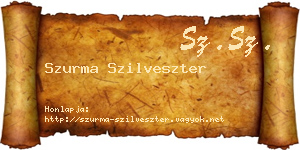 Szurma Szilveszter névjegykártya